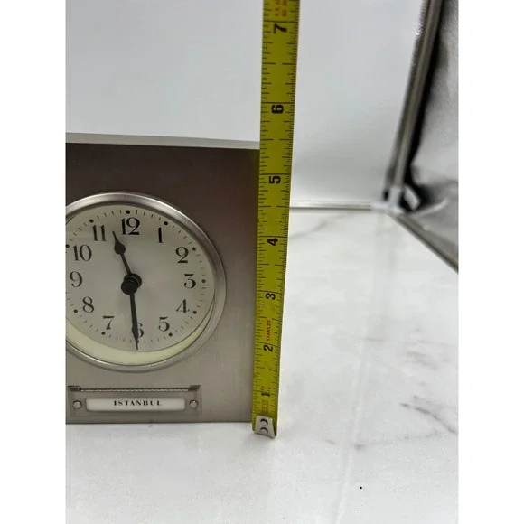 Pottery Barn Around the World 3-Zone World Time Clock Denver Paris Istanbul - Picture 9 of 11